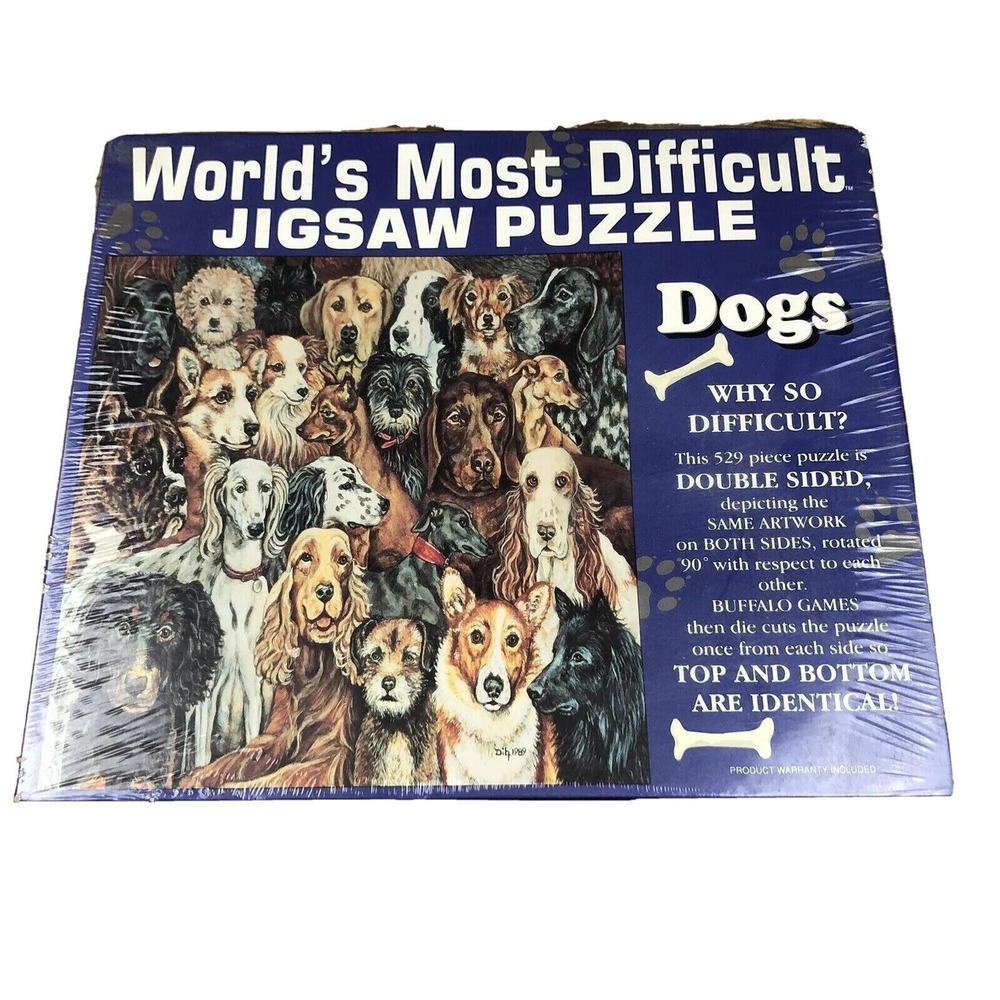 World's Most Difficult Jigsaw Puzzle 529 Pieces Double Sided Dogs Edition‎ NEW
